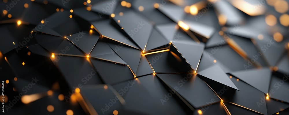 Aufkleber abstract texture with sharp geometric shapes and glowing accents on a dark background, creating a mo