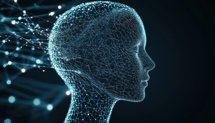 Abstract illustration depicting human consciousness and creative mind with structures