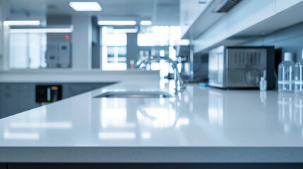 Fototapeta premium A laboratory with white countertops