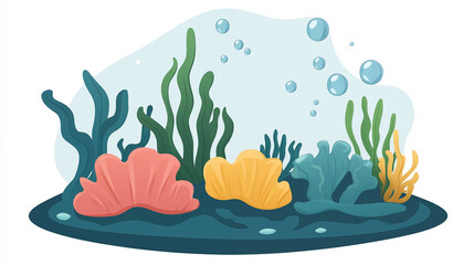 Cartoon underwater scenery illustration
