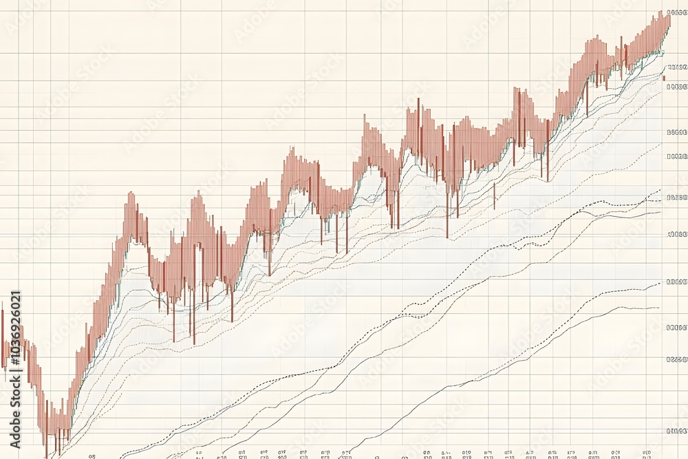 Poster a stock market chart displaying data points over time