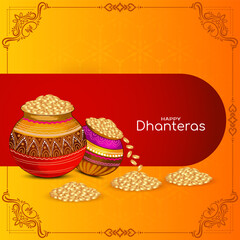 Happy Dhanteras Indian festival celebration background design