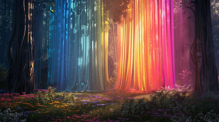 background image of a colorful curtain