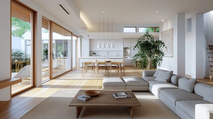 The front and interior designs of the residence
