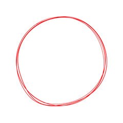 red circle line hand drawn