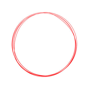 red circle line hand drawn