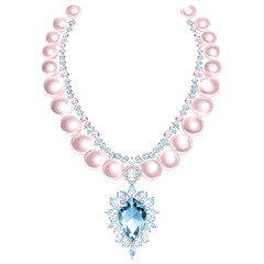Elegant Pearl and Gemstone Necklace with Pendant   Jewelry Design  Luxury Fashion  Bridal