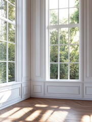 Obraz premium Sunlit Room with Large Windows