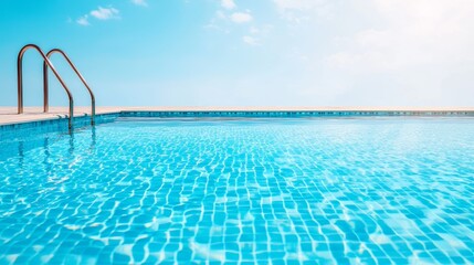 Obraz premium Bright Blue Pool Under Clear Sky