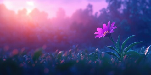 Selective focus on a wildflower in a garden, featuring a softly blurred background, Wildflower in garden with blurred background