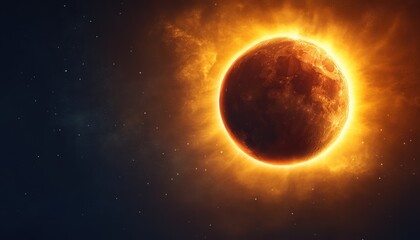 Obraz premium Captivating solar eclipse with neon blue, green, and purple starry overlay effect