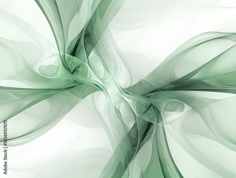 Poster abstract background featuring computer generated fractals sleek monochrome design enhanced with gree