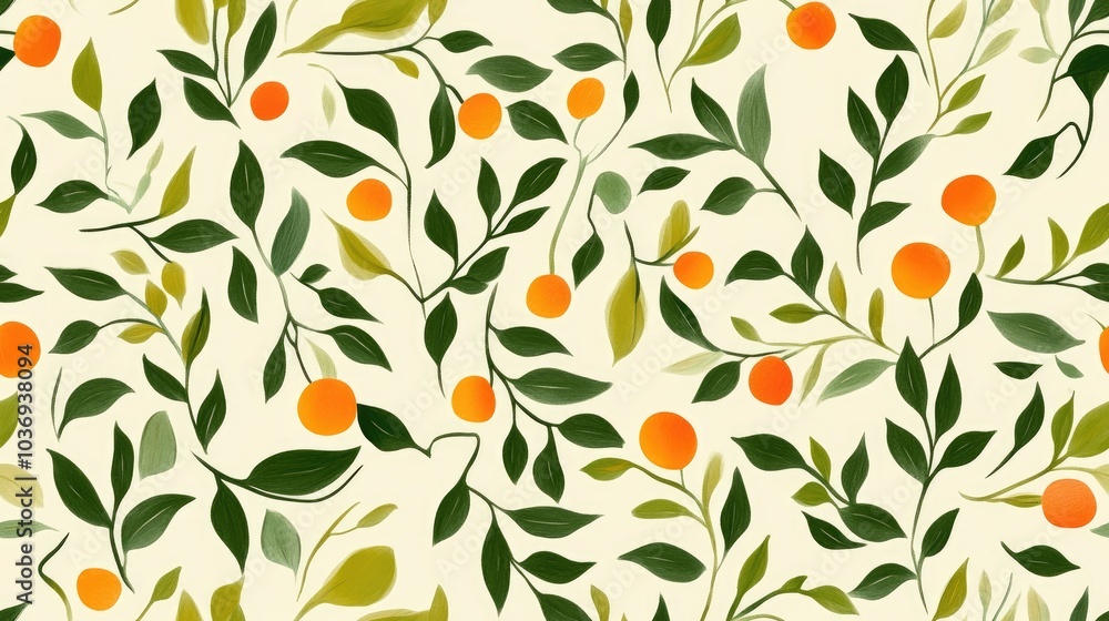 Poster abstract seamless botanical pattern design