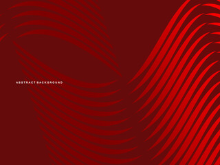 Abstract luxury curved lines overlapping dark red background. Premium award design template.