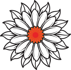 Creative black flower silhouette clipart vector design.