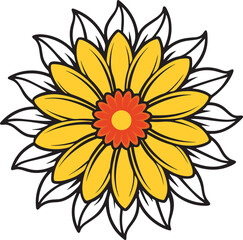 Sunflower vector clipart design