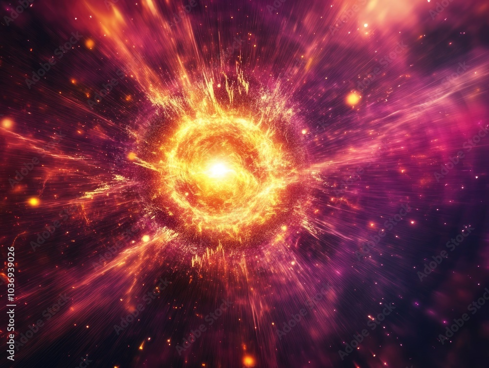 Poster abstract background featuring a circular design that resembles a sun or starburst enhanced by fiery 