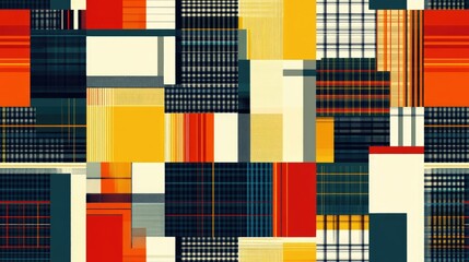 Colorful seamless modern geometric design in a Scottish theme