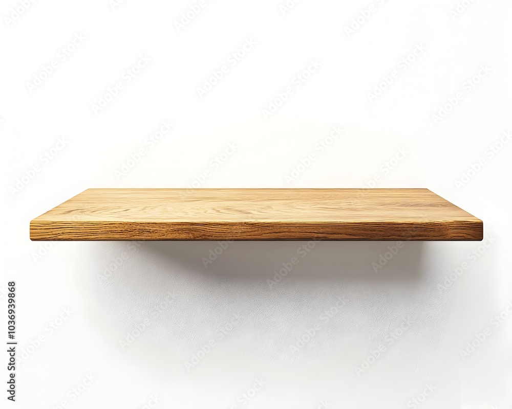 Poster minimalist floating shelf with hidden brackets on white background