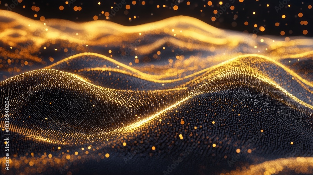 Poster abstract background featuring flowing particles digital backdrop created using 3d rendering techniqu