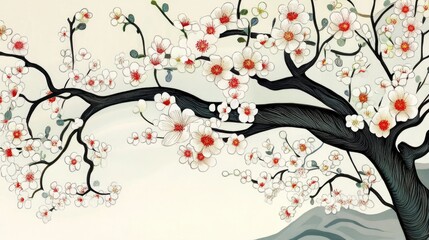 Naklejka premium Daytime Japanese Cherry Blossom Bloom