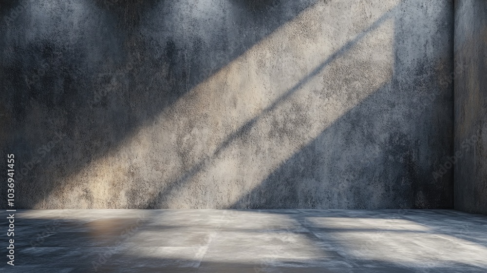 Poster 3d rendering of an old cement wall ideal for use as a background image with spot focus