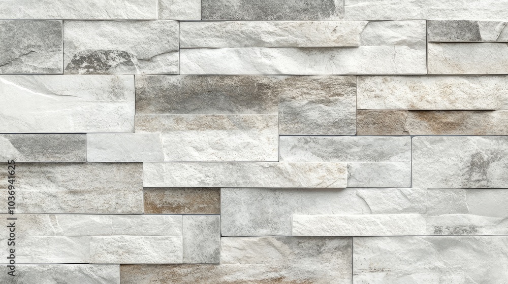 Poster light gray and white patterned natural stone wall texture featuring an old vintage surface providing
