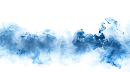 Obraz premium Set of A stunning blue watercolor backdrop with flowing ink patterns spreading gracefully on transparent background. Ai generated