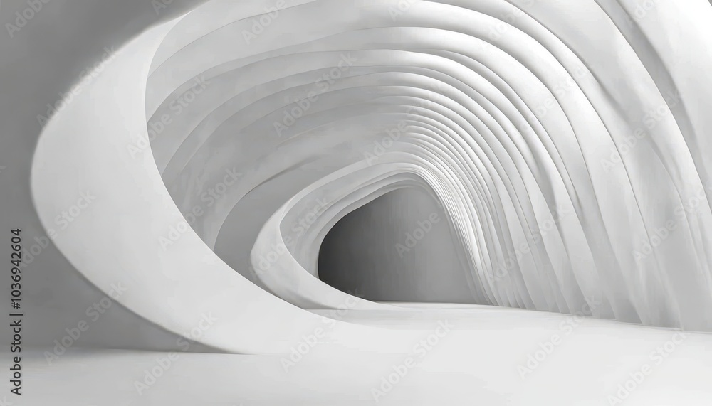 Aufkleber futuristic abstract tunnel design with smooth curves and a white background