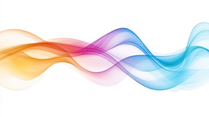 Obraz premium Colorful Wave Patterns on White Background