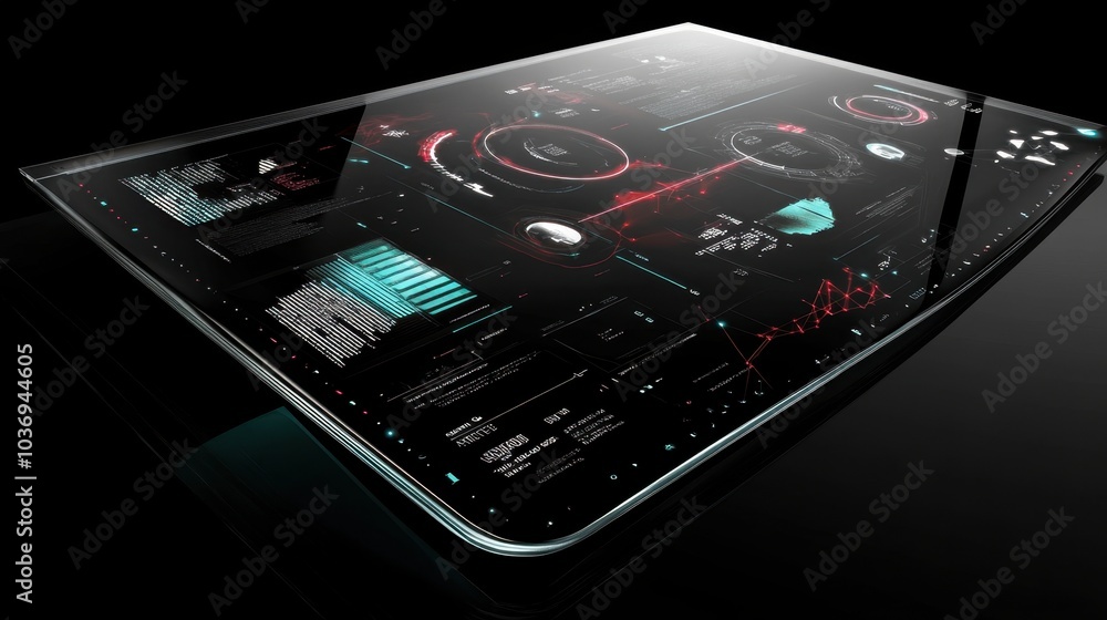 Poster futuristic interactive touchscreen interface design