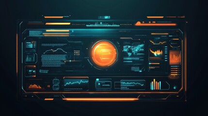 Obraz premium Futuristic Data Visualization Interface Design