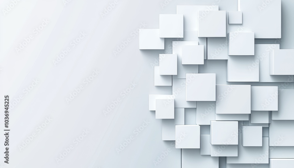 Aufkleber abstract 3d white cube background depicting technology and communication concepts