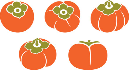 Persimmon logo. Isolated persimm on white background