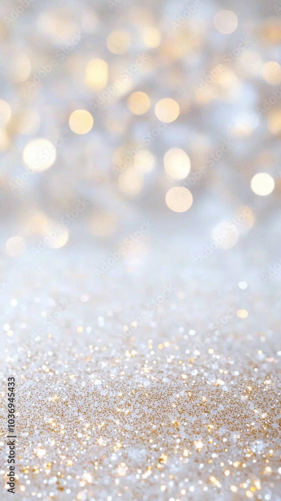 Aufkleber shimmering abstract background filled with golden sparkles and soft bokeh lights creates dreamy atmosphere. This enchanting scene evokes feelings of warmth and celebration