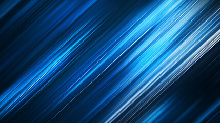 Abstract diagonal blue light streaks on a dark background