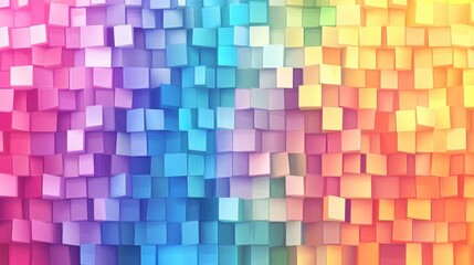 Colorful 3D Cubes in Gradient Pattern