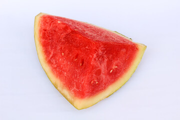 Fresh watermelon slices on a white background. slice of watermelon.