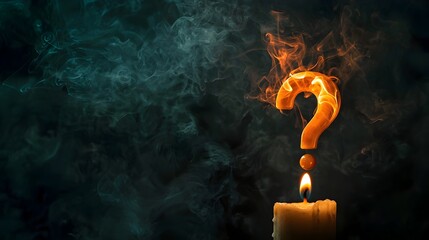 Enigmatic Question Mark Formed by Candle Smoke Symbolizing Life s Fleeting Mysteries