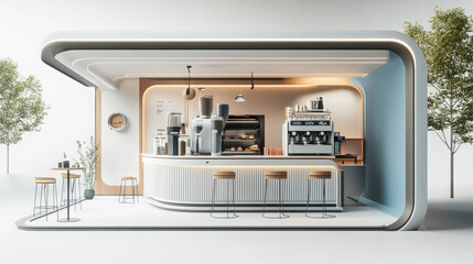 Fototapeta premium coffee shop design for the future 