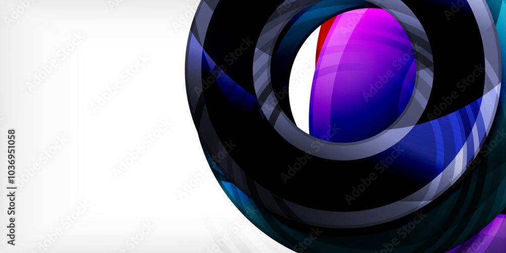 Aufkleber bright colorful circles with light effects. abstract background