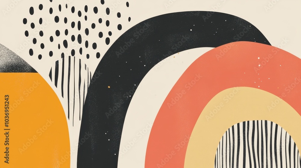 Poster abstract colorful shapes and patterns design