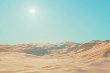 Naklejka premium Sunlit Sand Dunes Under a Clear Blue Sky