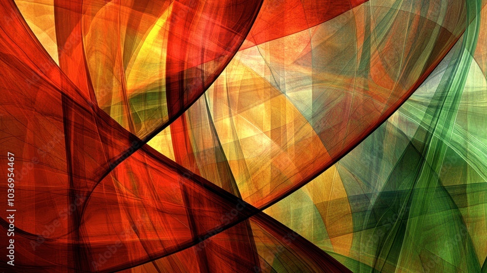 Poster colorful abstract swirls and patterns in motion