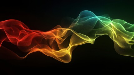 Colorful Waves of Light on Dark Background