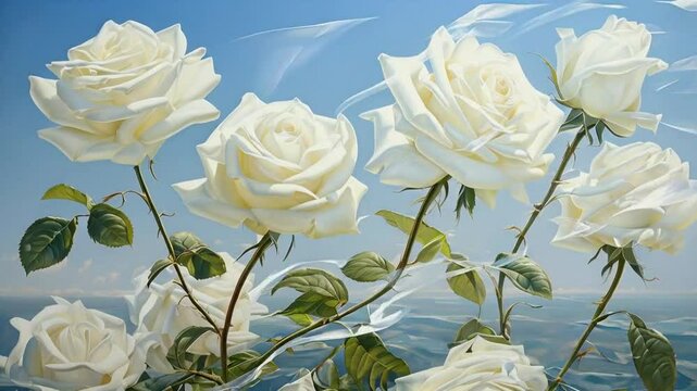 White Roses in the Wind