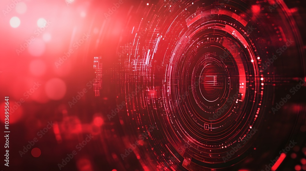Poster red technology background and abstract digital tech circle.copy space.