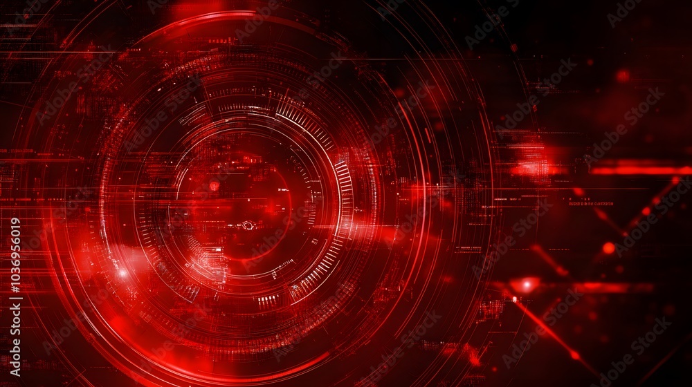 Poster red technology background and abstract digital tech circle.copy space.