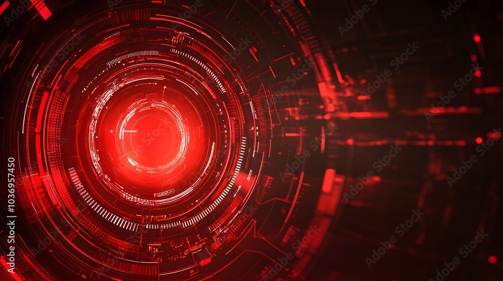 Poster red technology background and abstract digital tech circle.copy space.
