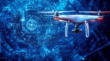 Modern Drone Technology with Futuristic Background